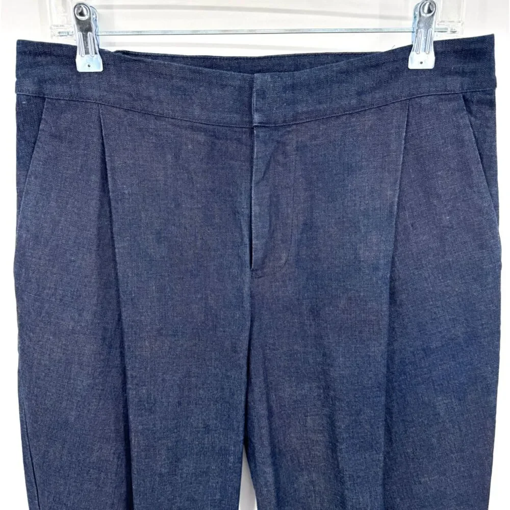 PURPLEMAROON Dark Wash Pleated Barrel Leg Jeans Pants Size M Medium